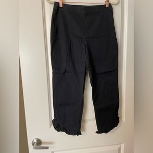 Black work pants with ruffles